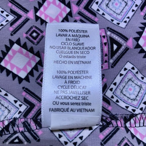 LULAROE Sz Small Women Cardigan Dolman Short Sleeves Open Front Gray Pink Print - Picture 9 of 9